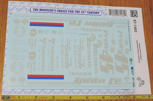 Microscale Decal #87-1462 Various RR Trailers Assorted Ghost Lettering