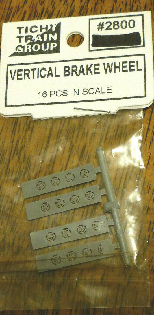Tichy Train Group #2800 N Brakewheels pkg(16; Unpainted Styrene) Metal Shaft