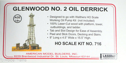 American Model Builders HO #716 Glenwood No.2 Oil Derrick (NEW) Laser Cut