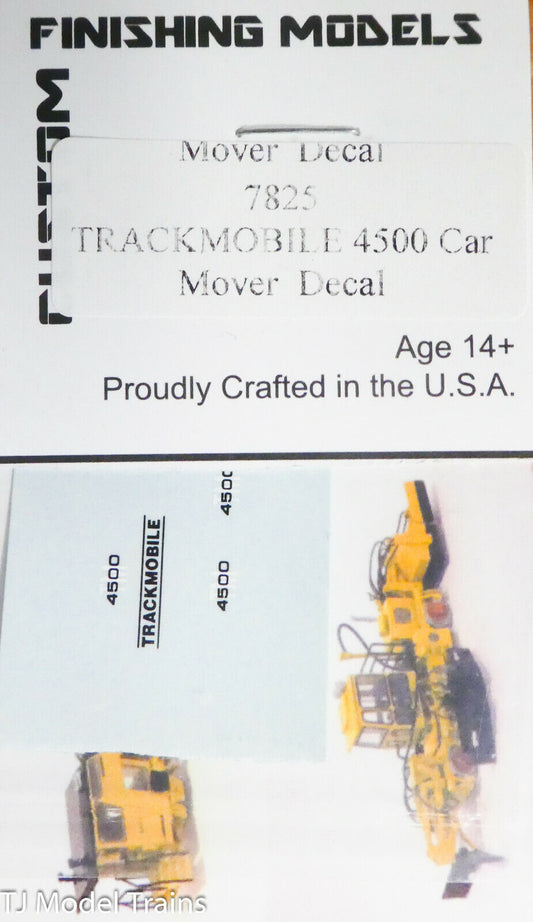 Custom Finishing Models HO #7825 Mover Decal / Trackmobile 4500 Car / Decal