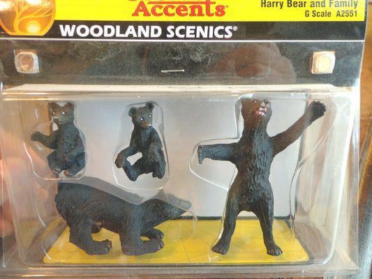 Woodland Scenics G Scale #2551  - Harry Bear & Family (1:24th Scale)