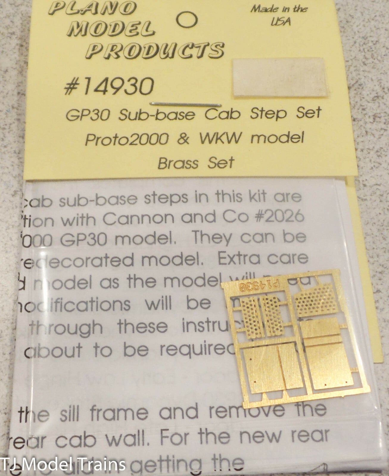Plano Model Products HO #14930 GP30 Sub-base Cab Step Set Proto2000 ...