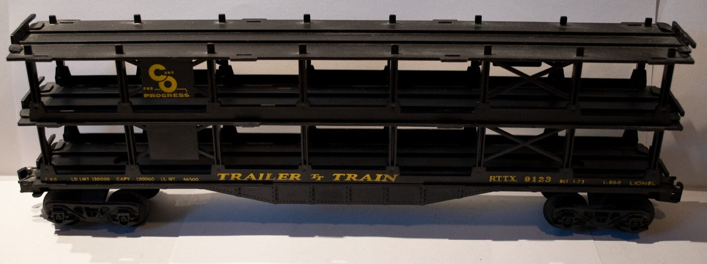 Lionel O Scale  #6-9123 N&W Trailer Train Auto Carrier Car