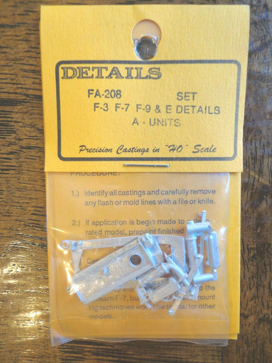 Details West HO #208  F Unit Details (White Metal Parts) 1:87th Scale