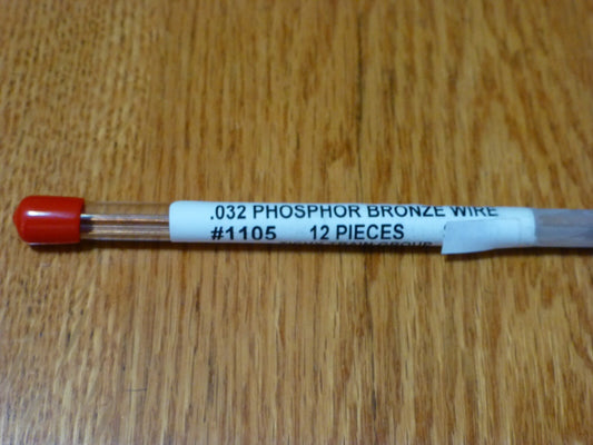 Tichy Train Group #1105 Phosphor-Bronze Wire - 8" 20.3cm Long -- .032" .08cm Dia