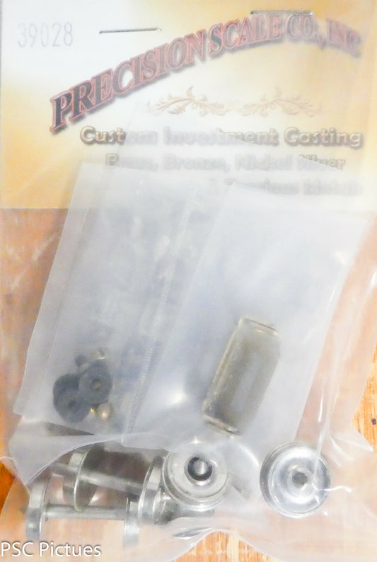 Precision Scale HO #39028 Truck, ED 4-Wheel, 40' Wheels, 9'-0" WB (Brass)1 Pair