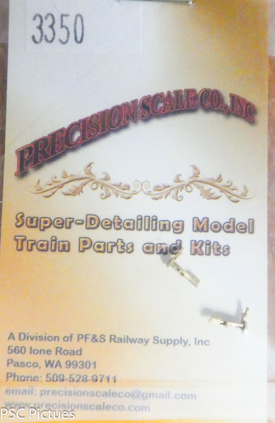 Precision Scale HO #3350 Bracket, Upper Brake Staff, Freight Car (Brass)