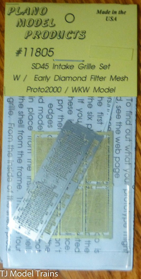 Plano #11805 Intake Grilles for EMD SD45 (PROTO 2000 Model) -- Early Phases - Di