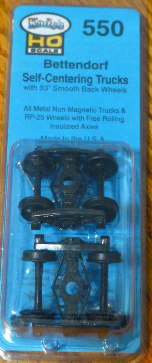 Kadee HO #550 Bettendorf Metal Trucks w/33" Smooth Back Wheels / Code 110