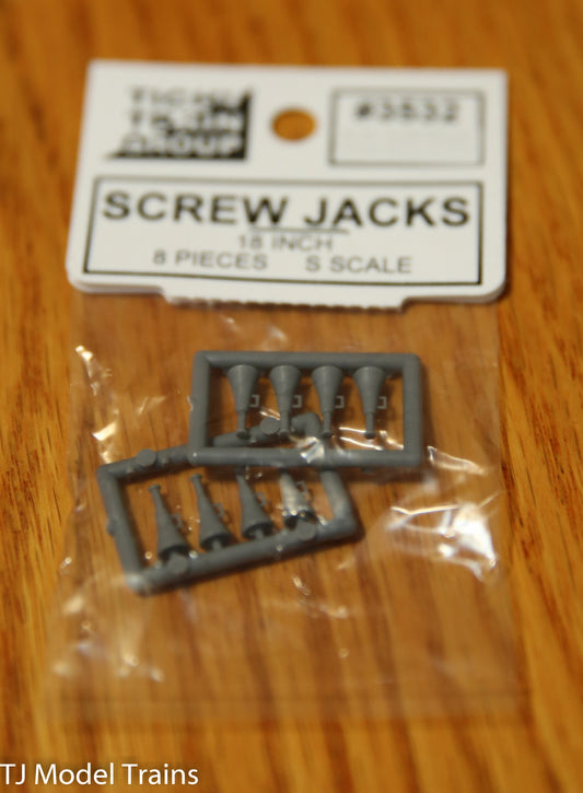Tichy Train Group #3532 (S Scale) Screw Jacks 18" (8 in pkg) Plastic Parts