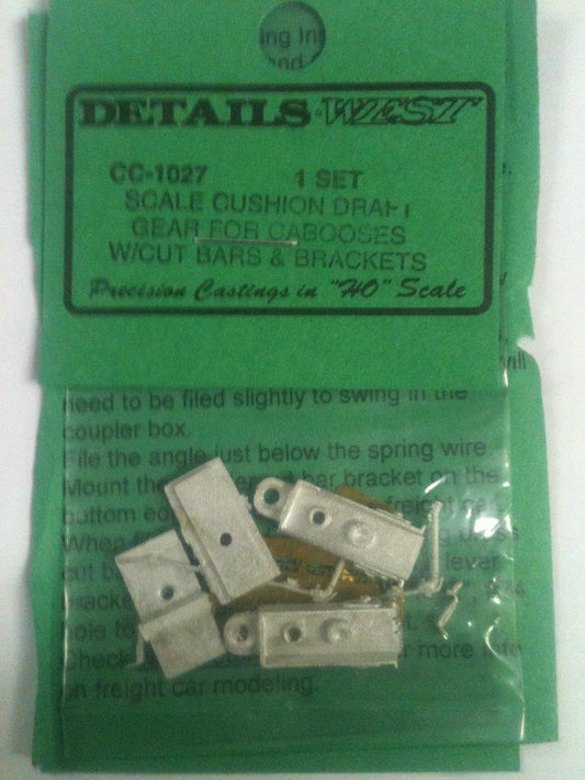 Details West HO #1027 Cushion Draft Gear For Caboose w/Cut Bars & Brackets