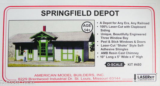 American Model Builders #480 Springfield Depot, Kit (LaserCut Wood Kit)