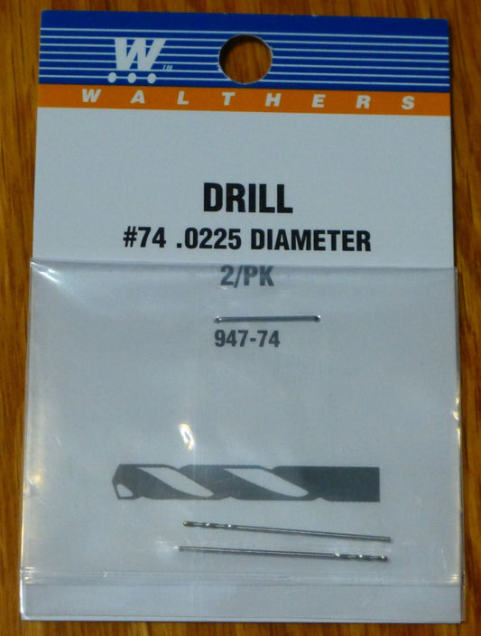 Walthers #947-74 Drill Bit #74 (2 pack) .0225 Diameter