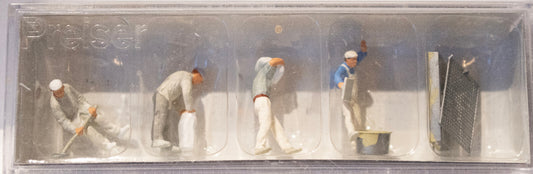 Preiser HO #10654 Plasterers & Cement Workers -- With Accessories pkg(4)