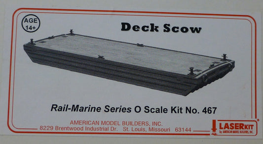 American Model Builders O #467 LaserKit(R) Deck Scow Kit -- 24 x 7-1/2 x 3-1/4"