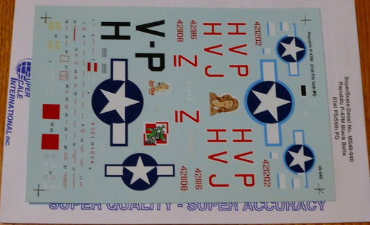 Microscale Decal 1:48 Scale #MS48-940 Republic P-47M: 61st FS/ 56th FG