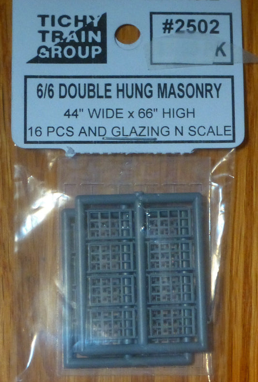 Tichy Train Group N-Scale #2502 6/6 Double Hung Masonry