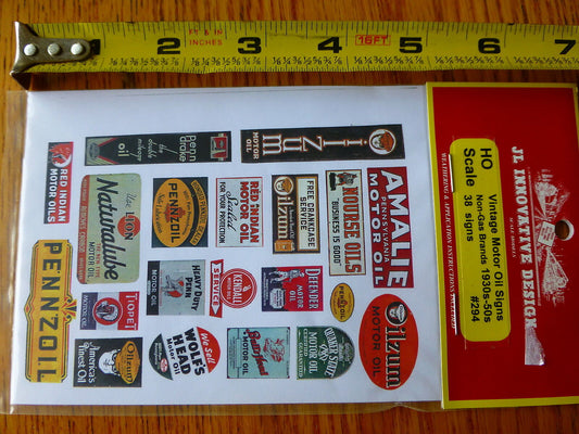 JL Innovative Design HO #294 Vintage Motor Oil Signs 1930s-50s (38)Paper Signs