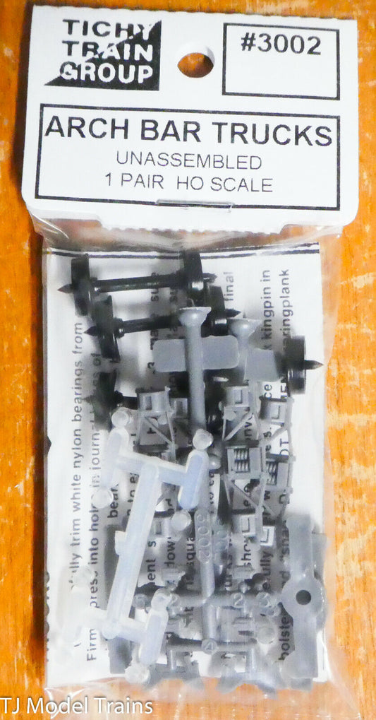 Tichy Train Group HO #3002 Arch Bar Trucks Unassembled (1 Pair) Plastic