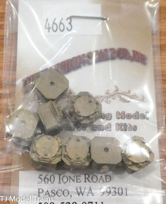 Precision Scale O #4663 Journals, Roller Bearing (8 in pkg)