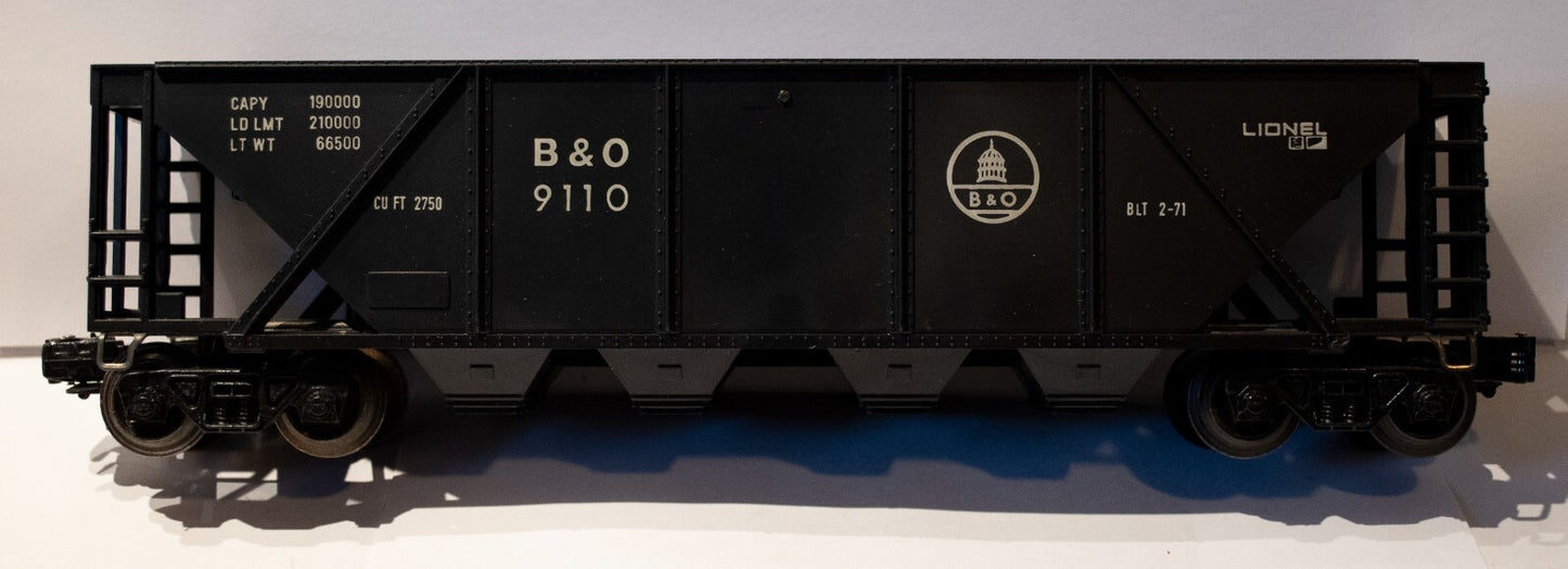 Lionel O Scale  #6-9110  BALTIMORE & OHIO OPEN QUAD HOPPER