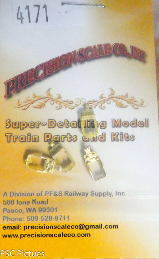 Precision Scale O #4171 Brackets, Lower Brake Staff, for: Freight Car (Brass)