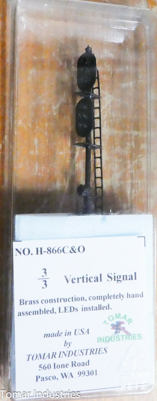 Tomar Industries HO #H-866C&O US&S type R-2 Two head 3 over 3 Ground Mast Signal