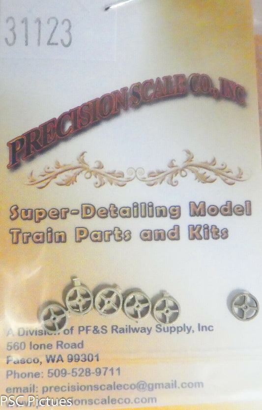 Precision Scale HO #31123 Brake Wheels, 4-Spoke, 13" (Brass Castings 6)