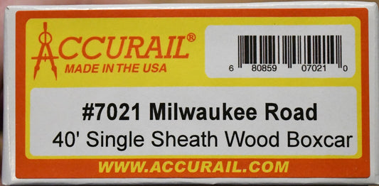 Accurail HO #7021 40' 6-Panel Single-Sheathed Wood Boxcar w/Wood Doors & Ends -