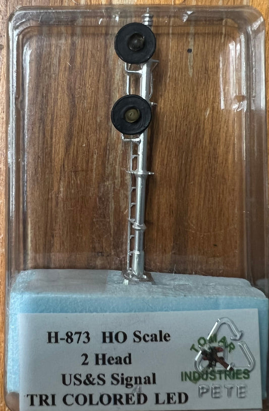 Tomar Ind. HO-Scale #H-873 US&S 2 Head Signal - Tri Colored LED's