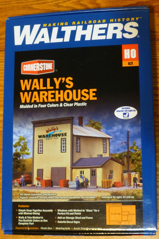 Walthers HO #933-3654 Wally's Warehouse - Main Building -- Kit -  (Building Kit)