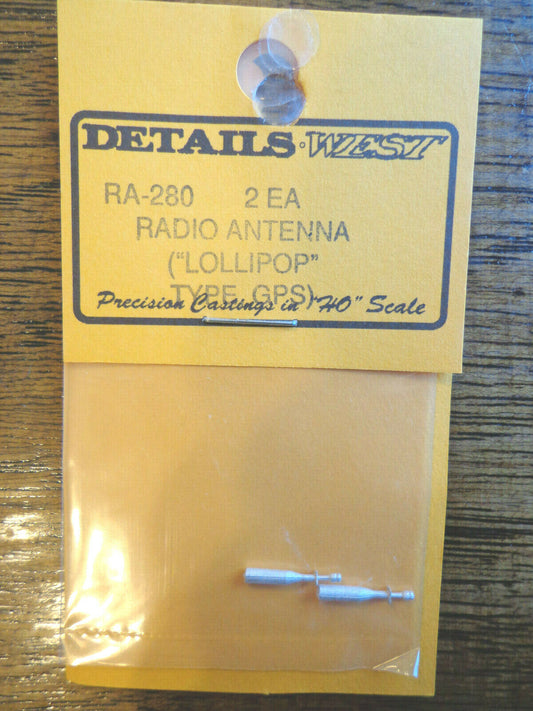 Details West HO #280 Radio Antenna -- "Lollipop" Type GPS (White Metal Parts 2)