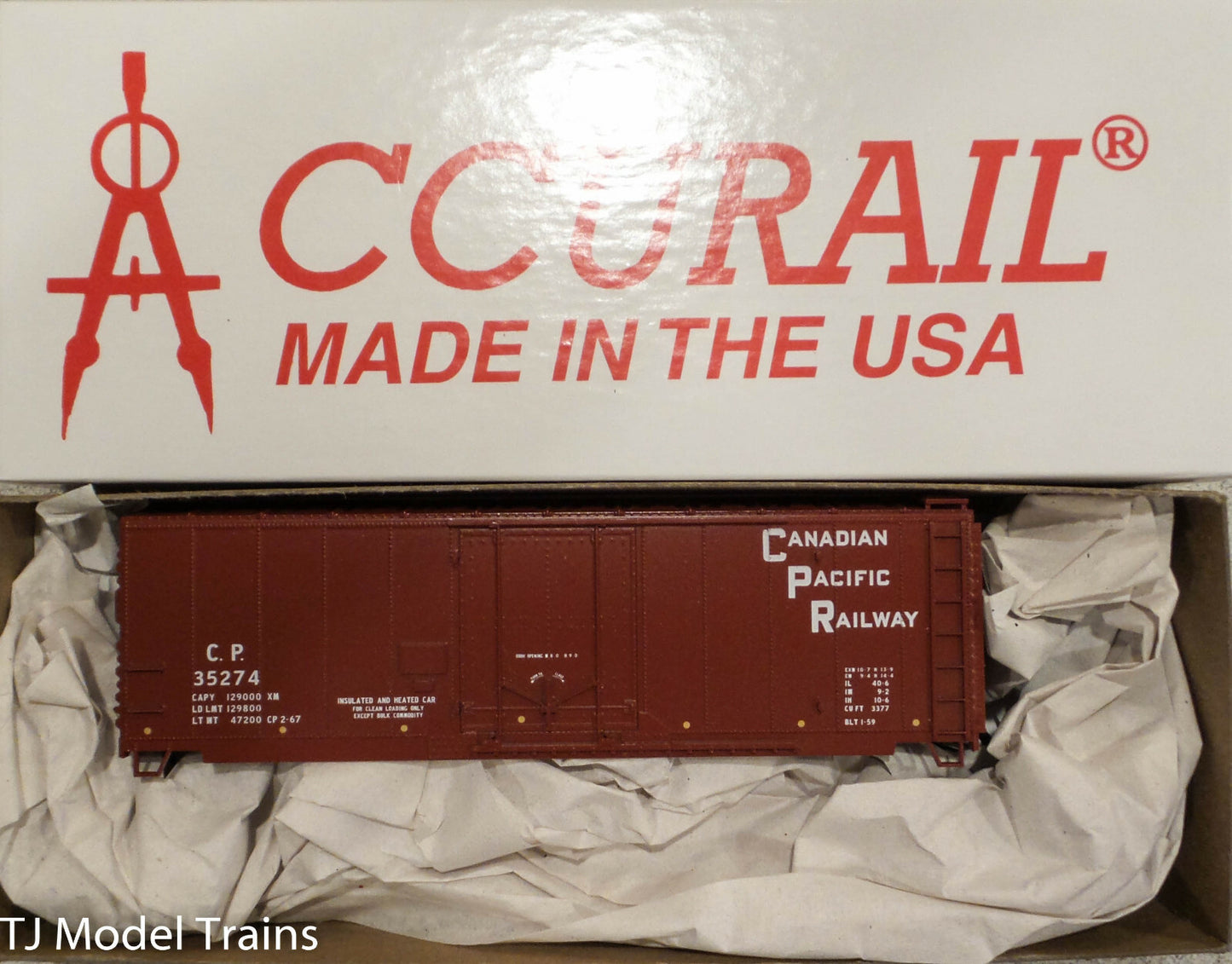 Accurail HO #3134 Canadian Pacific Boxcar (Plastic Kit) 1:87th Scale