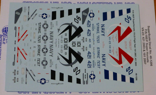 Microscale Decal 1:48 Scale #48-1206 / F/A-18E/F Super Hornets: VX-23 Flight