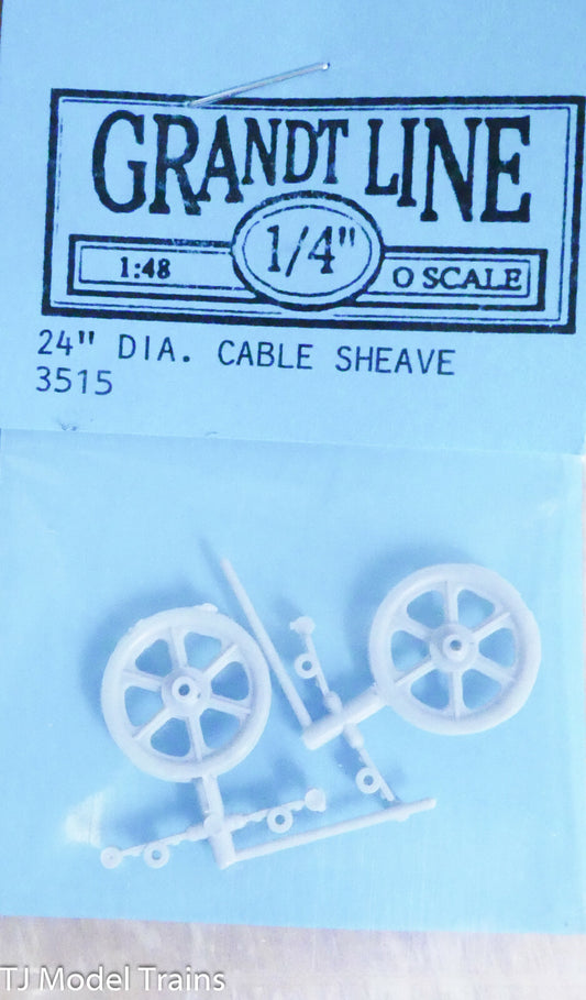 Grandt Line O #3515 Cable Sheave w/Bearings -- 24" Dia (Plastic Parts)