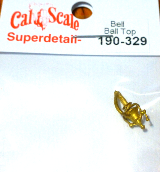 Cal-Scale #329 Steam Engine Bell w/Bracket (Brass Casting) Old Style w/Ball Top