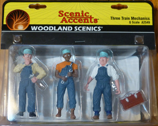Woodland Scenics G #2549 Three Train Machanics (Figures) 1:24th Scale