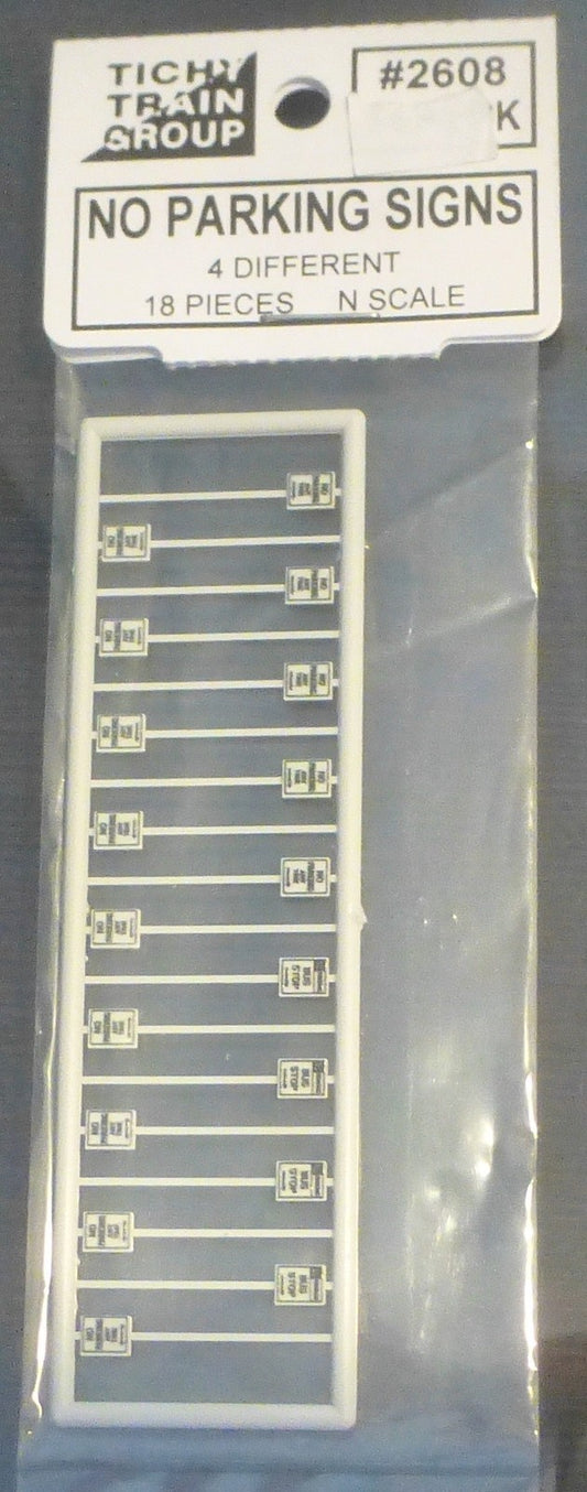 Tichy Train Group #2608 No Parking Signs (4 Different) 18 Total Pieces