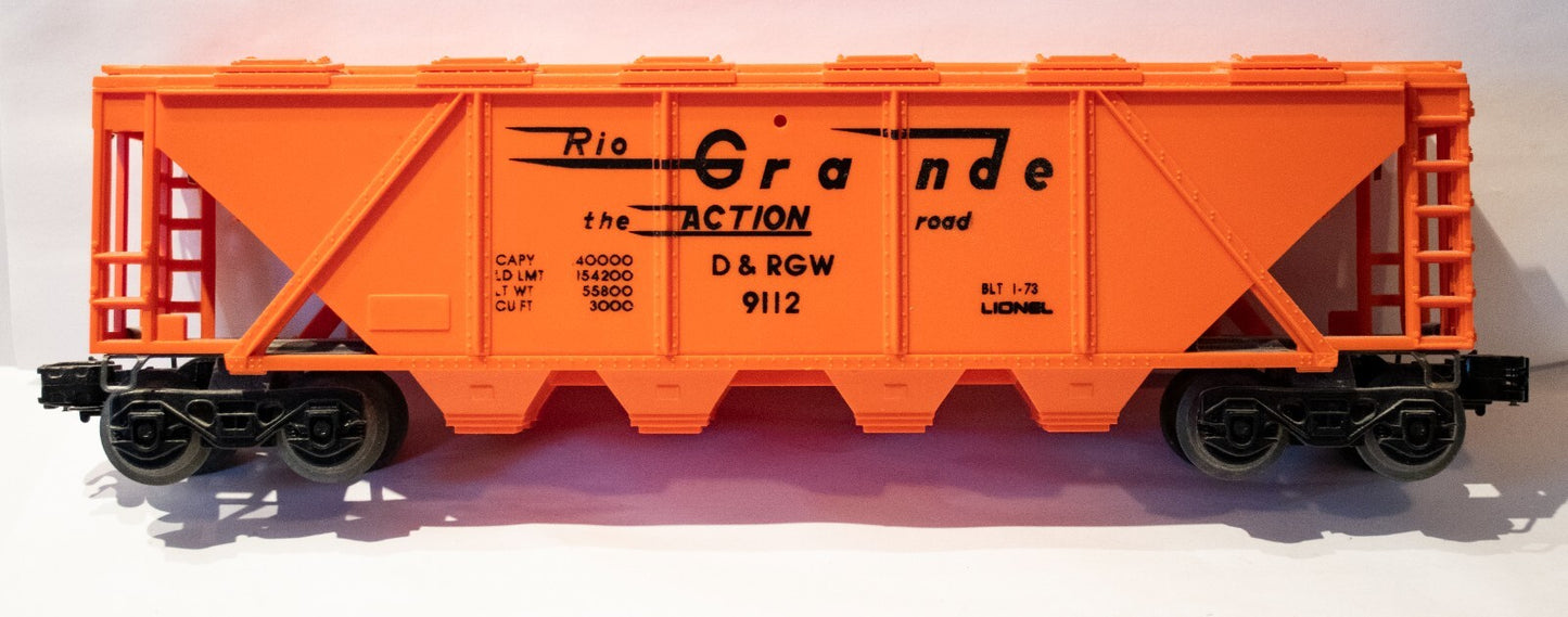 Lionel O Scale (Used) #6-9112 Rio Grande Covered Hopper