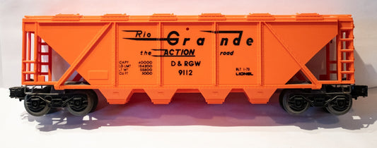 Lionel O Scale (Used) #6-9112 Rio Grande Covered Hopper