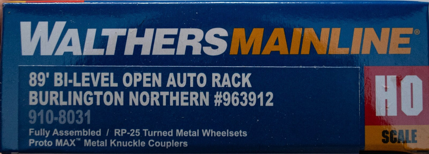Walthers HO #910-8031 89' Flatcar w/Bi-Level Open Auto Rack - Ready to Run -- Bu