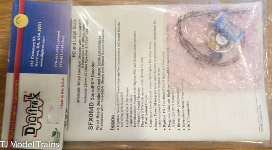 Digitrax HO SFX064D SoundFX(TM) Add-On Decoder -- 6 Functions, Wired