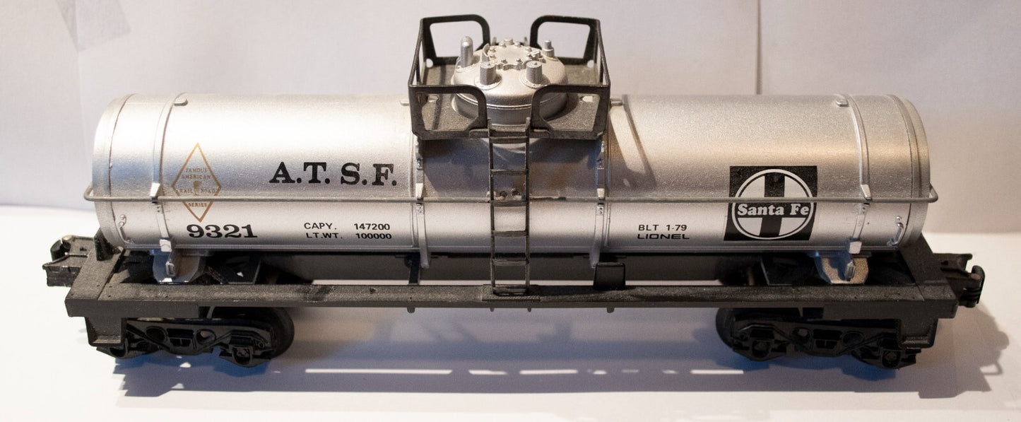 Lionel O Scale  #6-9321 Atchison Topeka & Santa Fe Single Dome Tank Car