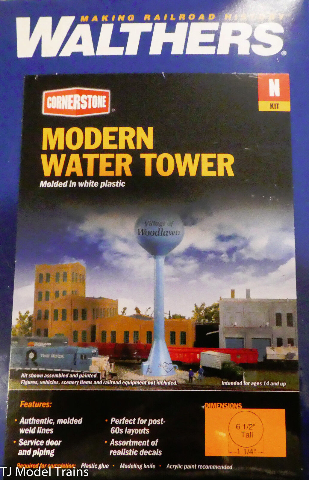 Walthers Cornerstone N #933-3814 Modern Water Tower (Kit) Plastic (1:160th)