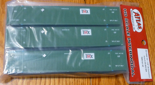 Atlas HO #20003009 CIMC 53' Cargo Container 3-Pack - Master(R) -- TMX Set #2