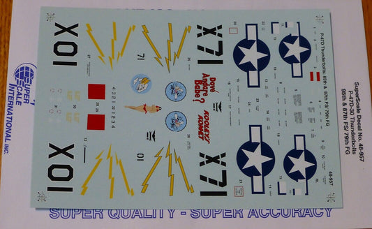 Microscale Decal 1:48 Scale #48-957 / P-47-D Thunderbolts: 85th & 87th FS/ 79th