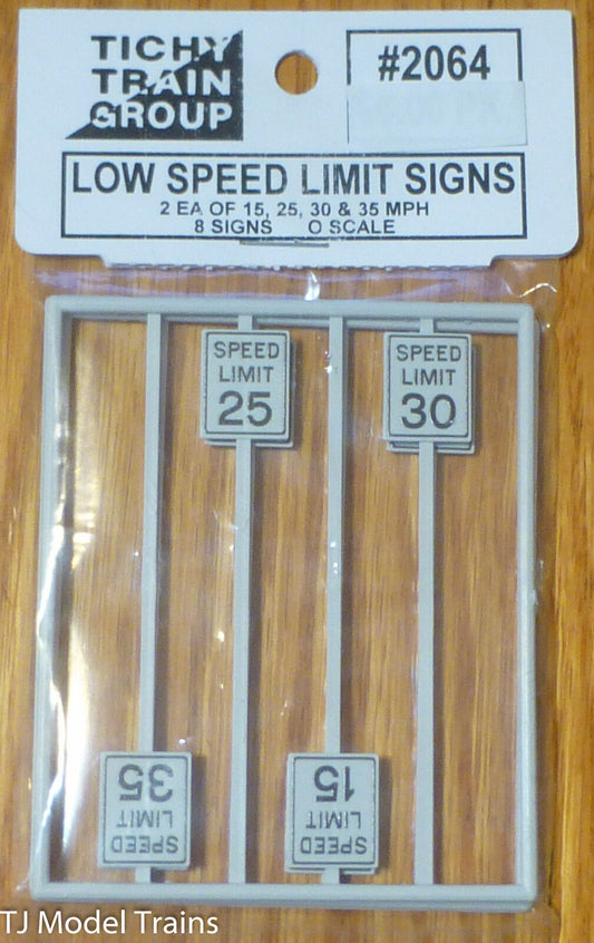 Tichy Train Group #2064 (O Scale) Low Speed Limit Signs (2 each of 15, 25, 30 35