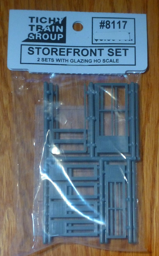 Tichy Train Group HO #8117 Storefront Set - 2 Sets w/2 Different Door Styles
