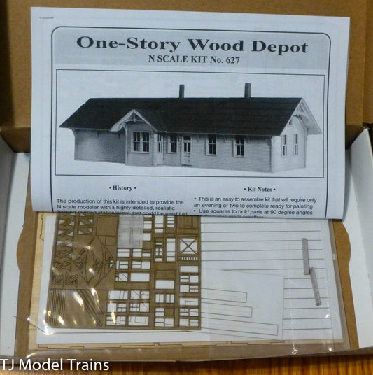 American Model Builders #627 Union Pacific Style One Story Depot Kit (Laser Cut)