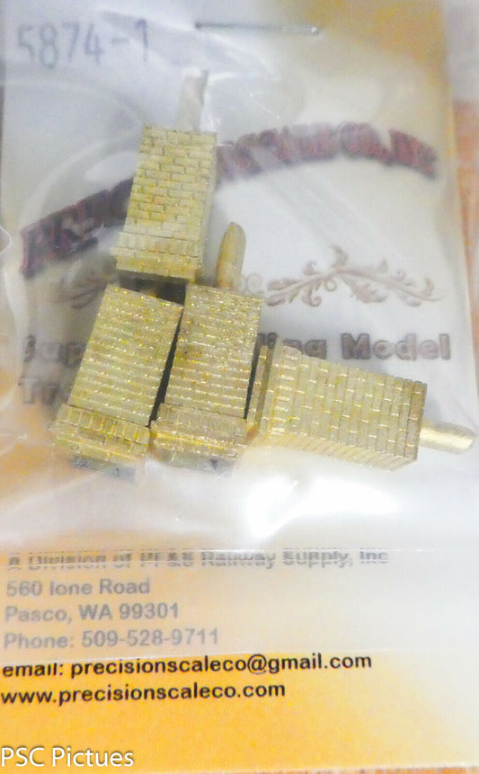 Precision Scale HO #5874.1 Chimney, Brick, 21"x48" Tall, w/Fancy Top Trim (Brass